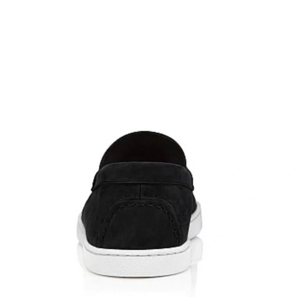 Christian Louboutin Chambeliboat Suede Slip On Boat Shoe Men's, Silver Bar Pin - Picture 4 of 9
